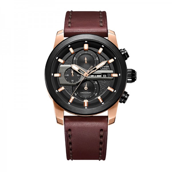 Alexandre Christie AC 6559 Rosegold Brown Leather MCLBRBA